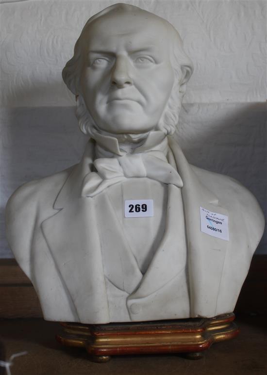 White Parian bust of Gladstone